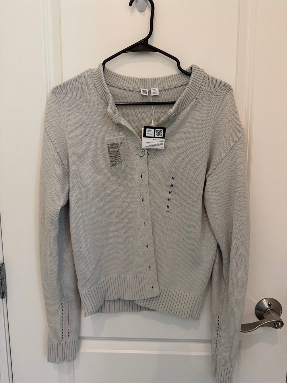 Uniqlo U Light Gray Women's Button-Up Knit Cardigan